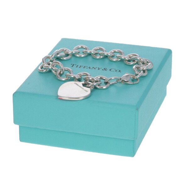 Tiffany & Co Return to Tiffany Pink Splash Heart Charm Bracelet 7" Ster 925 Love - Picture 6 of 6